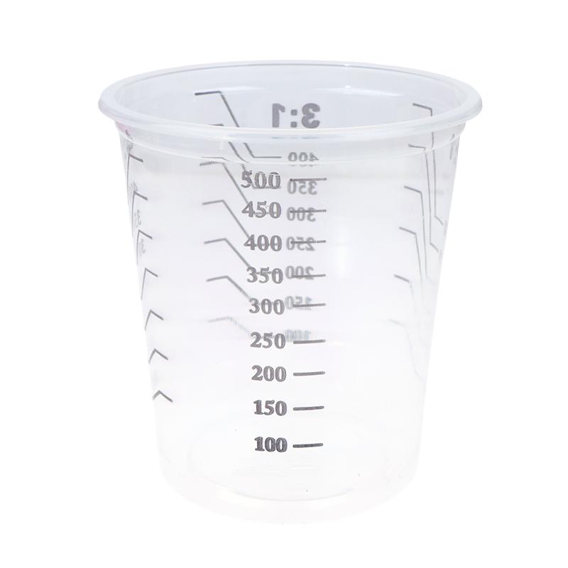 10 шт. 500 мл одноразовые прозрачные пластиковые стаканы для смешивания краски, емкость для смешивания, градуированный стакан для смешивания краски