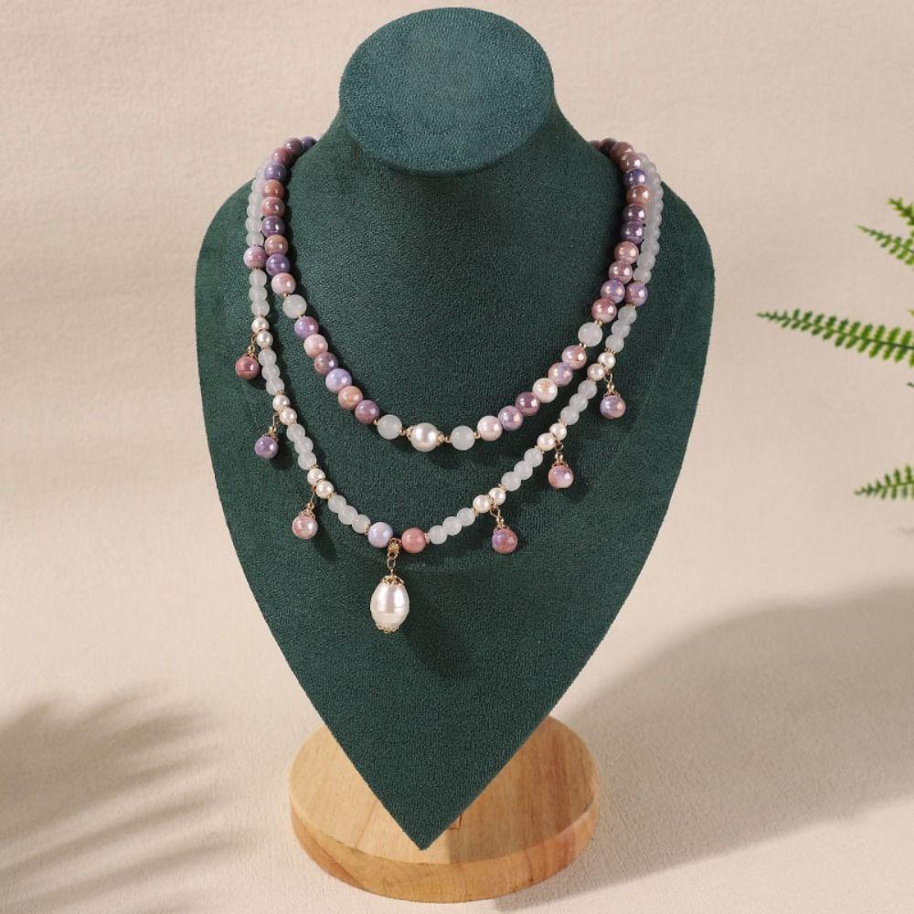 Романтическое Красочное Хрустальное Ожерелье Модный Браслет Цепочка Ювелирные Изделия Цепочка на Ключицу Жемчужные Ювелирные Изделия