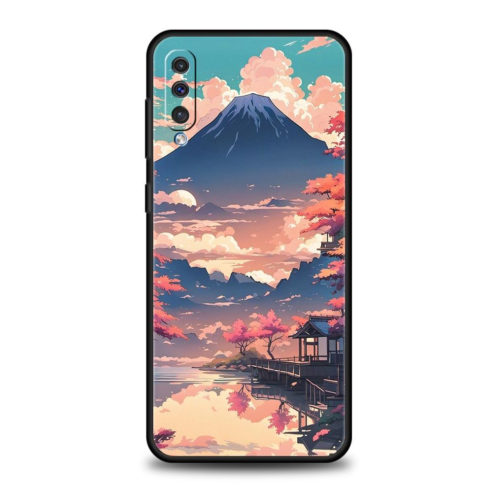 Чехол для телефона Японский аниме Пейзажное искусство Для Samsung A24 A12 A14 A16 A32 A50 A70 A20E A20S A22 A34 A54 A42 A52 5G A04s A06 Обложка