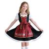 Girls Bavarian Dirndl Dress Set Oktoberfest Performance Farmhouse Style Short Sleeve Costume