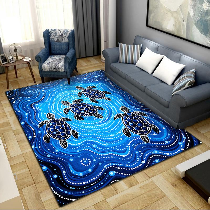 Aboriginal Painting Carpet Rug for Living Room Bedroom Home Sofa Decoration,Kids play Non-slip Floor Mat