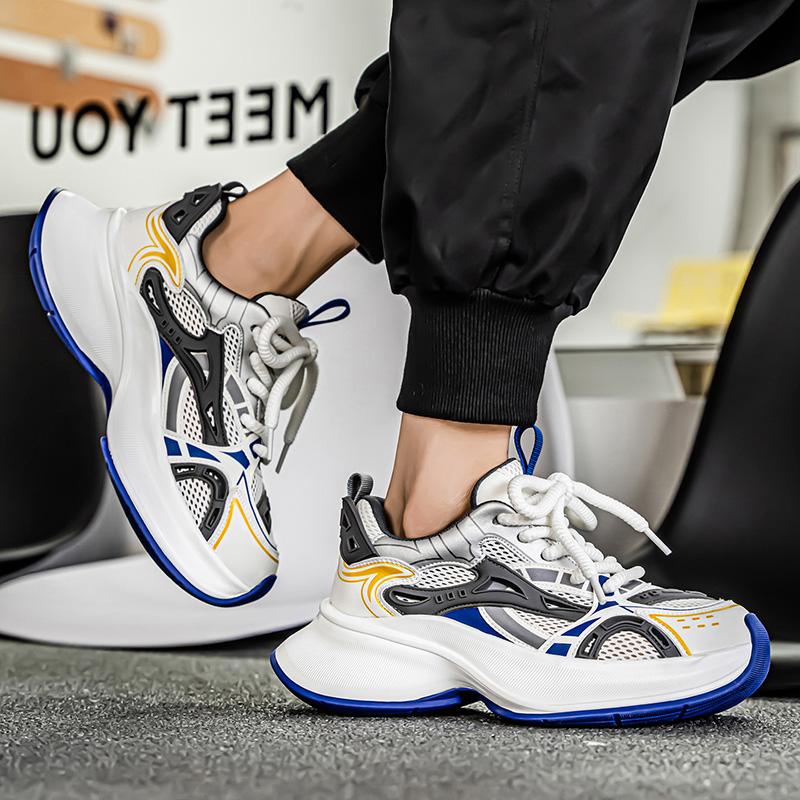 Новая Мода Мужские Четыре Сезона Удобные Ботинки на Толстой Подошве Студенты Мальчики Тренд Мягкая Подошва Дышащие Повседневные Кроссовки для Бега