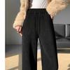 Fashion Women Drawstring Loose Casual Wide Leg Pants Autumn Fleece High Waist Winter Velvet Trousers for Women Elegant Solid Straight Lady Pants 2357
