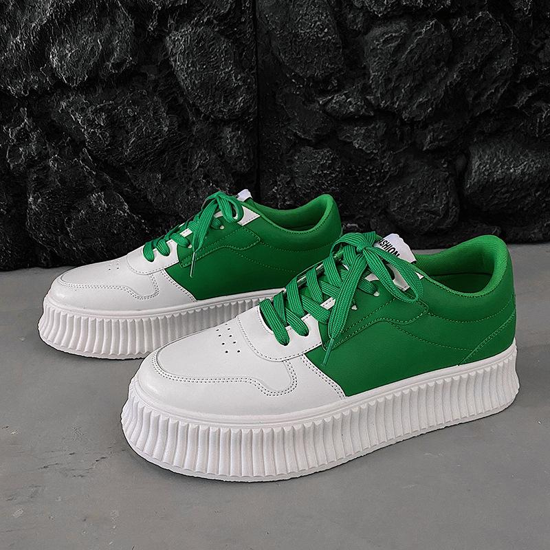 2024 Новые плоские туфли мужские кроссовки кожаные туфли белого цвета модные повседневные прогулочные туфли на плоской подошве на платформе скейтборд массивные кроссовки