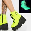 2021 Colorful Wedge Heel Ankle Boots with Side Zipper for Women
