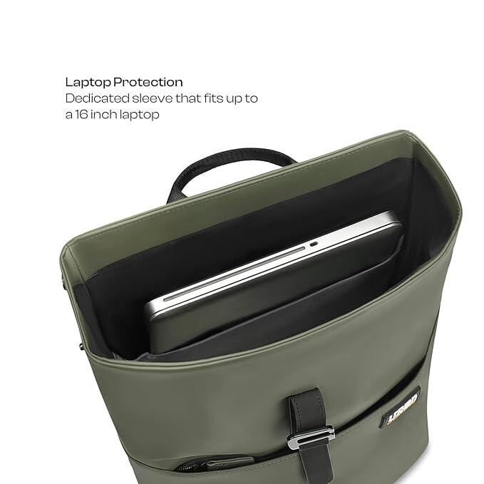 RSINC Urban Jungle by Safari Metro Roll-Top Laptop Backpack for Unisex | Green B0CYLTFWSV