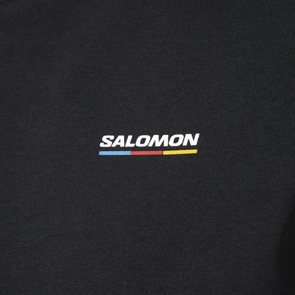 SALOMON Удобная Модная Легкая Футболка с Коротким Рукавом Обычного Кроя Женские Топы Черный C28219