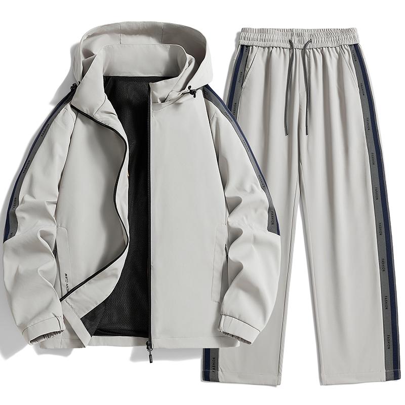 Повседневный спортивный костюм мужской универсальный свободный комплект из двух предметов