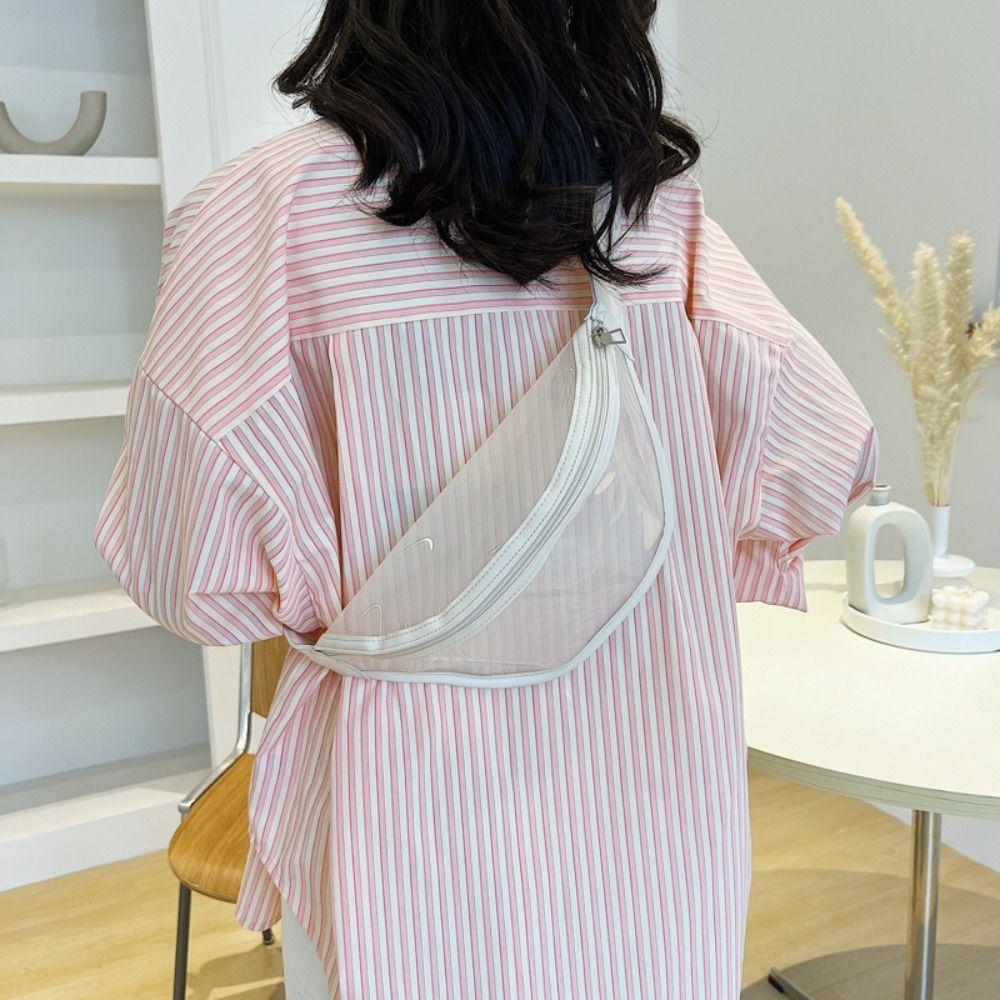 Chinese Style Pvc Chest Bag Waterproof Transparent Pack Elegant Transparent Waist Bag Female/Girls