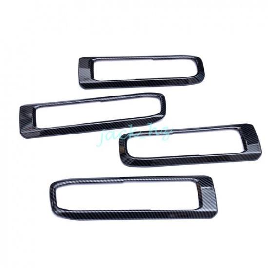 Carbon Fiber Interior Door Handle Surrounds Trims For -2024 Ford Explorer