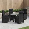 Outdoor Dining Set 5 pcs Black Poly Rattan