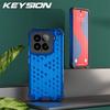 KEYSION Shockproof Armor Case for Xiaomi 15 5G Soft Silicone+PC Transparent Honeycomb Phone Back Cover for Xiaomi 15 Pro 5G
