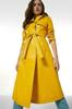 New HOT Women Yellow Trench Coat Leather Genuine Lambskin Handmade Long Party Stylish
