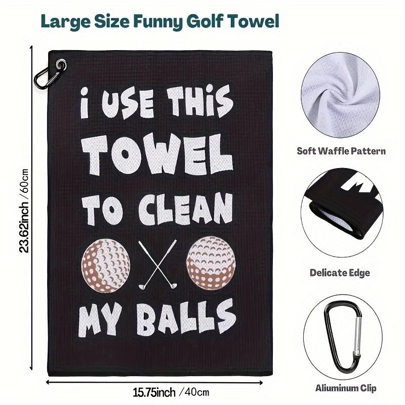1 шт. Портативное полотенце из микрофибры с принтом и сумкой для гольфа с зажимом, подарок для гольфа для мужчин, мужа, парня, папы