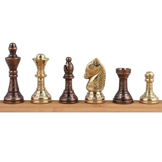 Набор шахматных фигур Staunton Inspired Luxury Brass Metal 30,48 см, медь, золото