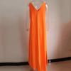 Bohemian Orange V-neck Maxi Dress 2025 - Plus Size Summer Suspender Style