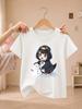Round Neck Short Sleeved New Children's T-shirt GUGUGAGA Cute Printed Pattern Casual Daily Fashion Parent-child Top Holiday Gift
