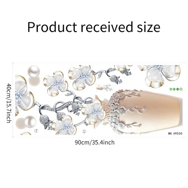 62KD Элегантная ваза в виде цветка с четырьмя лепестками ПВХ наклейка на стену самоклеящаяся наклейка на стену улучшение декора для современного интерьера