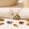 2pcs Stainless Steel Sport Charms 18K Gold Plated Round Football Multicolor Enamel Pendant DIY Necklace Earring Jewelry Findings