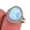 Natural Republic Larimar Gemstone 925 Solid Sterling Silver Gift Ring S.8 q4F26