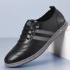 Мужская обувь новая повседневная кожаная обувь мягкая подошва одна педаль ленивая обувь мужская мода универсальная деловая повседневная кожаная обувь