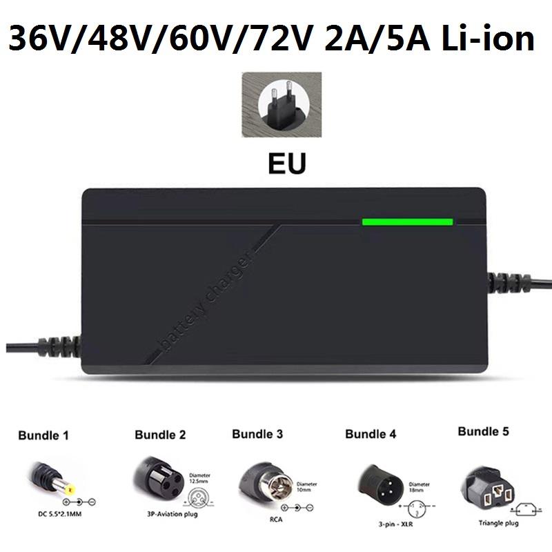 36V/48V/60V/72V 5A/3A/2A Car Charger Li-ion Battery Electric Bike Charger 42V/54.6V/67.2V/84V 5A/3A/2A Electric Scooter E-Bike Charger
