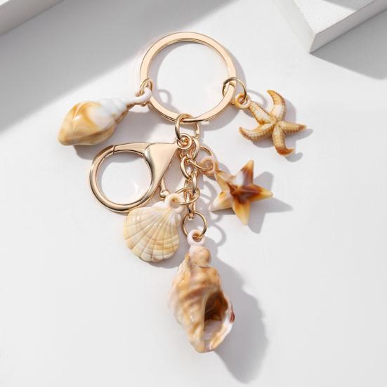Beach Keychain Pendant Imitation Shell Conch Starfish Design Handbag Pendant Keyring Bag Charm Wallet Accessory