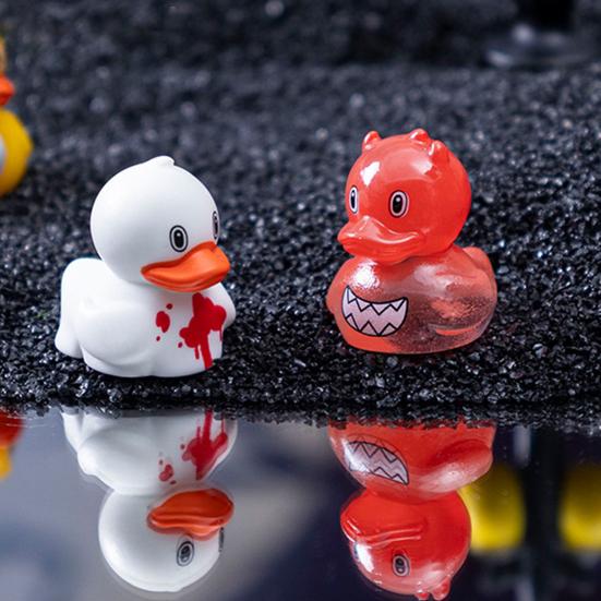 6 Pcs Mini Duckling Figurines Halloween Theme Duck Ornaments Resin Witch Ghost Zombie Duck Collectibles for DIY Aquarium Micro-Landscape Decor