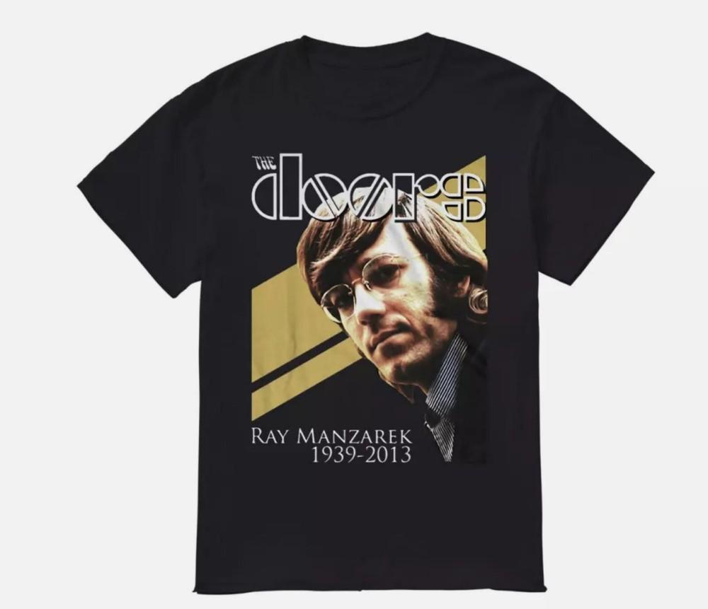 The Doors Рей Манзарек Футболка с коротким рукавом Черная Полный размер Мужская Женская Футболка Унисекс