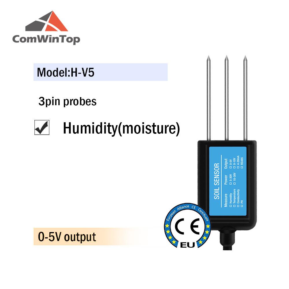 Measure Soil Moisture Temperature Humidity EC PH NPK 4-20mA 0-5V RS485 Modbus Soil Sensor