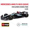 Ббураго 1:24 Mercedes 2024 AMG W15 E Performance #44 #63 Льюис Хэмилтон F1 Формула 1 Статическая модель из литого сплава