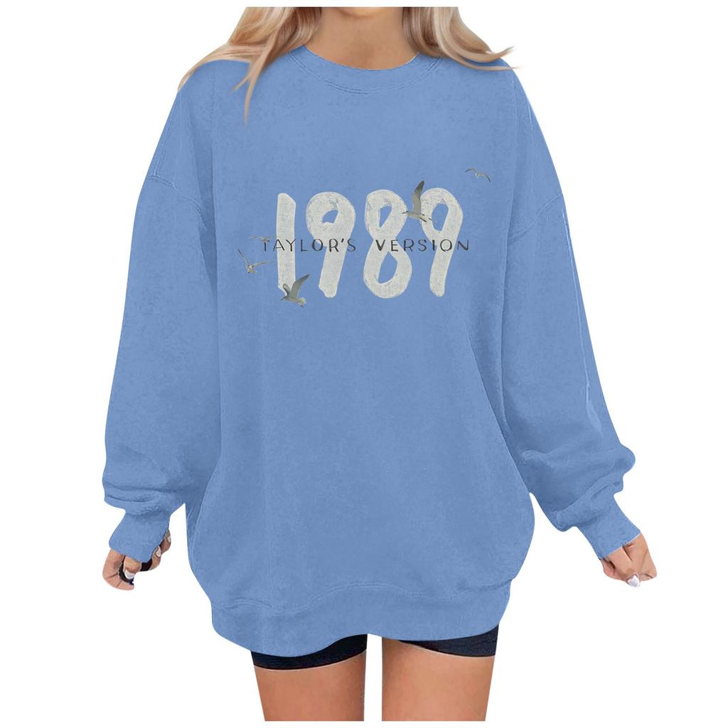 Женский повседневный модный пуловер с длинным рукавом и круглым вырезом с принтом