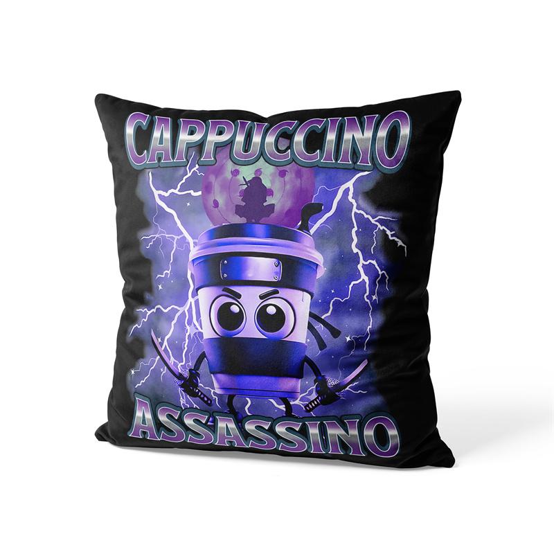 Gaslight Gatekeep Girlboss Cappuccino Assassino Italian Brainrot Throw Pillow Covers Cushion Cases Pillowcases cm x cm