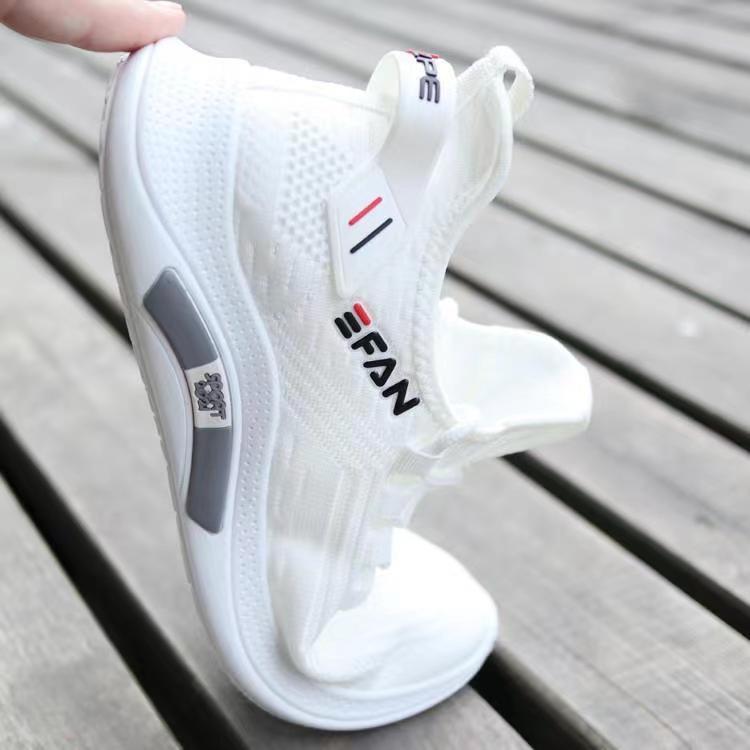 Summer Flyknit Breathable Mesh Shoes Versatile Men's Small White Shoes Casual Lightweight Soft Bottom Sneakers