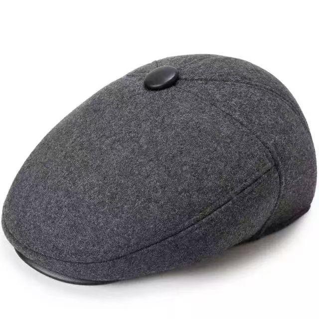 Men's Autumn & Winter Leather Beret - Warm Middle-Aged & Elderly Outdoor Fashion Cap