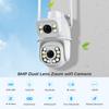 8MP 4K WIFI Camera Outdoor Dual Lens PTZ IP Camera 30M Night Vision CCTV Surveillance Camera Audio Auto Tracking ICSEE