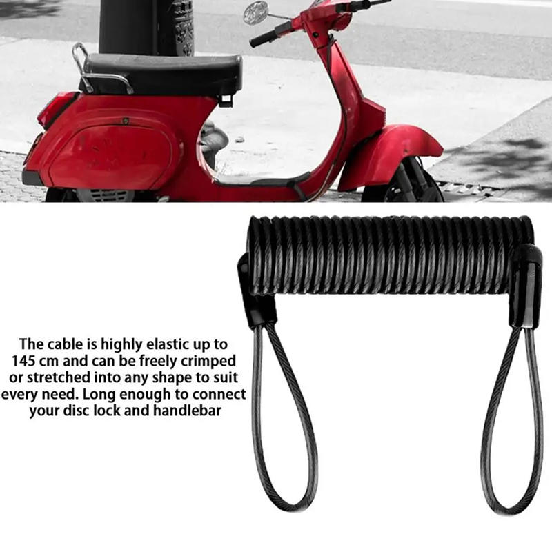 1.2m Safety Disc Brake Helmet Wire Bicycle Lock Rope Anti-theft Security Reminder Motorcycle Spring Cable
