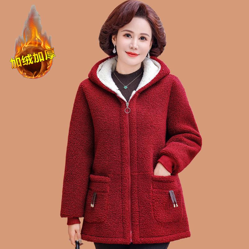 Зимнее пальто на флисовой подкладке больших размеров для женщин среднего и пожилого возраста