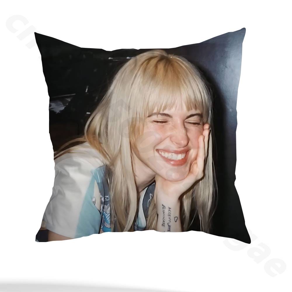 H-Hayley Williams P-Paramore Pillow Case Square Double-Sided Printing Short Plush Sofa Cushion Cover Bedroom Bedside Pillow