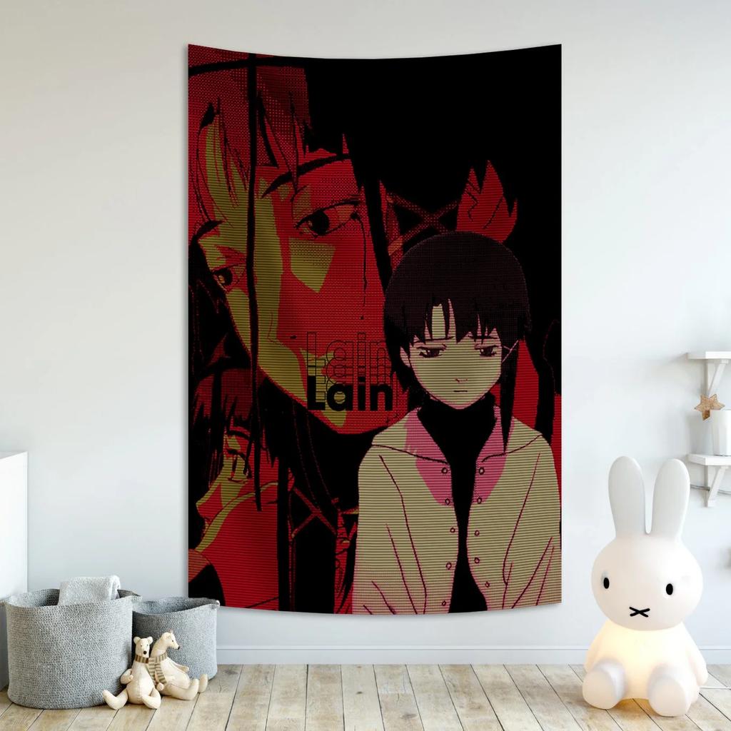 Гобелен Serial Experiments Lain Загадочный аниме-дизайн Идеально подходит для декора комнаты фаната Большое настенное произведение искусства