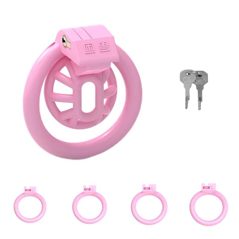 Mini CB Bondage Chastity Cage for Sissy Sex Toys with 4 Size Cock Rings Negative/Micro/Small Penis Lock Adult Toys for Men Gay