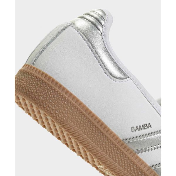 adidas Samba Jane Обувь Белый Серебристый Металлик Резина Женские Кроссовки Резина-4 KJ3785