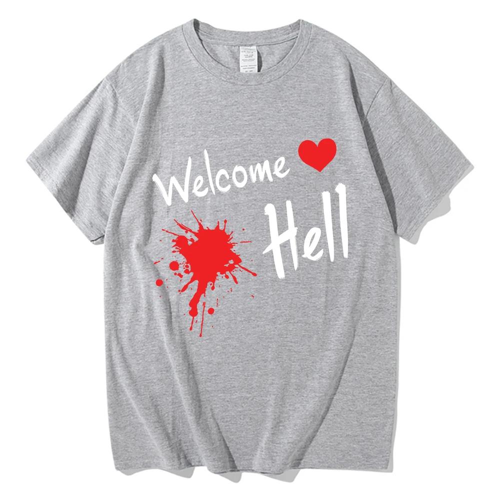 Plus Size Anime TouHou Project Welcome Hell Tshirt 2025 Women Clothing Harajuku Clothes Summer Tops Unisex Graphic T Shirts