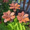 Vintage Metal Floral Stake Cast Iron Flower Yard Art Decor Rustic Plant Stakes  Outdoor Use