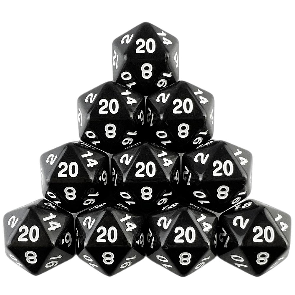 Многогранные кости D20 19,7 мм для TRPG DND Цифровые кости Коллекция для игры 20 граней 10 шт. для вечеринки Настольная игра Высокое качество Практичное ежедневное использование