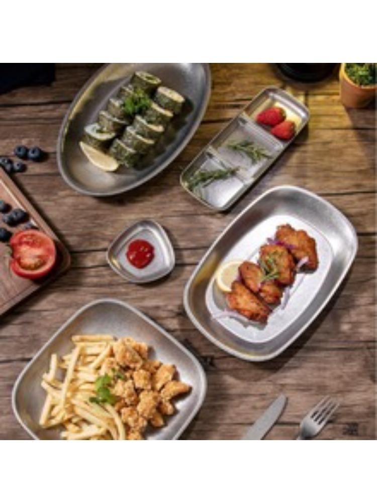 Декоративная тарелка в стиле ретро, уникальный дизайн, нержавеющая сталь, прочная, для дома, ресторана, улицы, западная столовая посуда