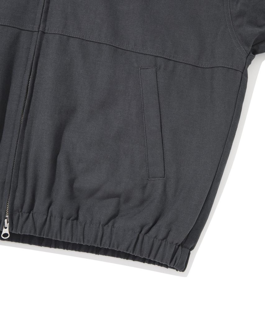 Covernat C Logo Heavy Oxford Hoodie Jacket Charcoal
