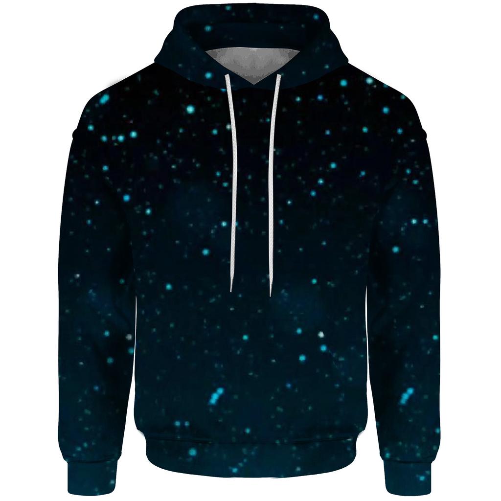 Autumn and Winter New In Sweatshirts Hoodie Trend Clothing Night Starry Sky Sweatshirts for Men Digital Printing Simple Hoodies
