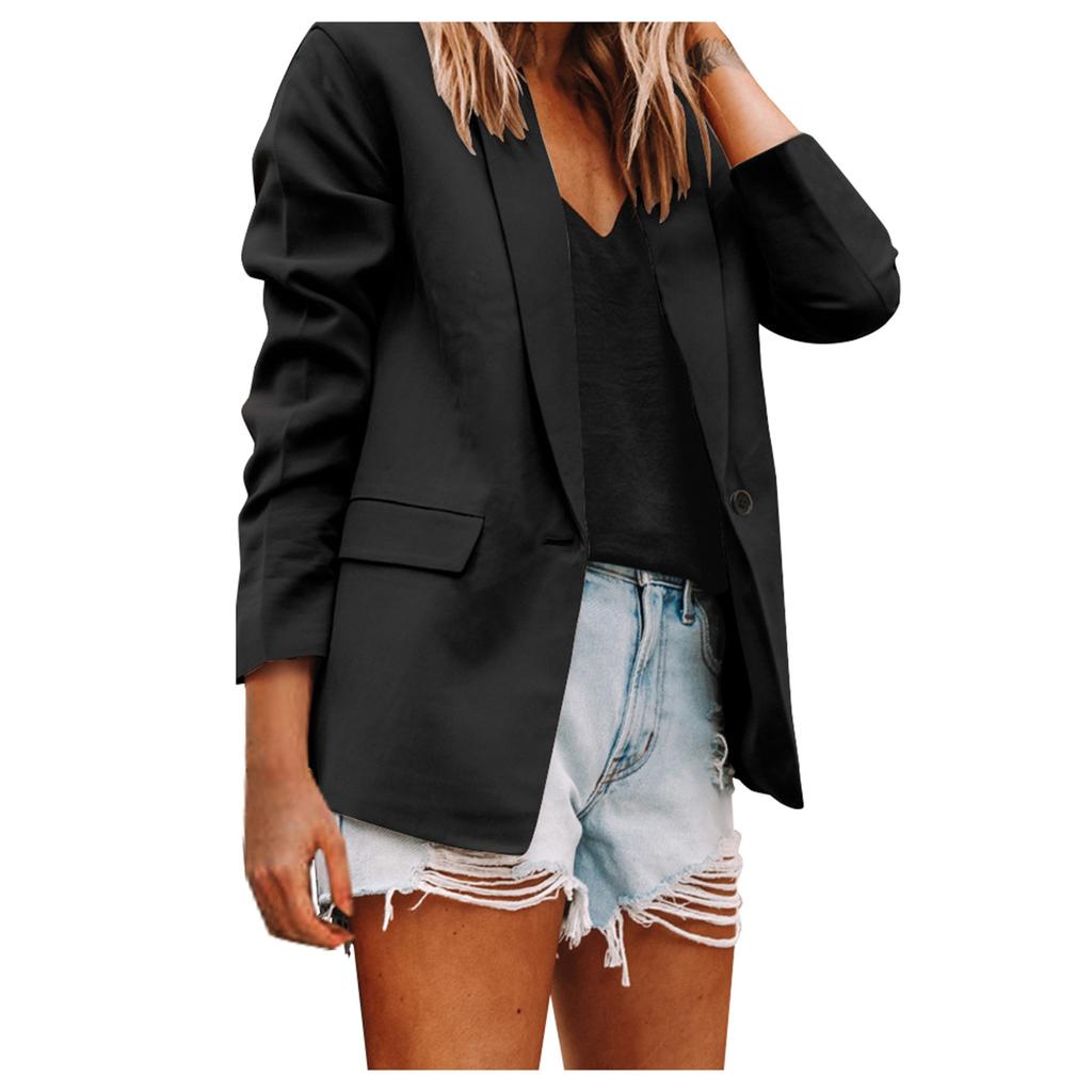 Women's Casual Open Front Cardigan Long Sleeve Button Work Jacket Coat
