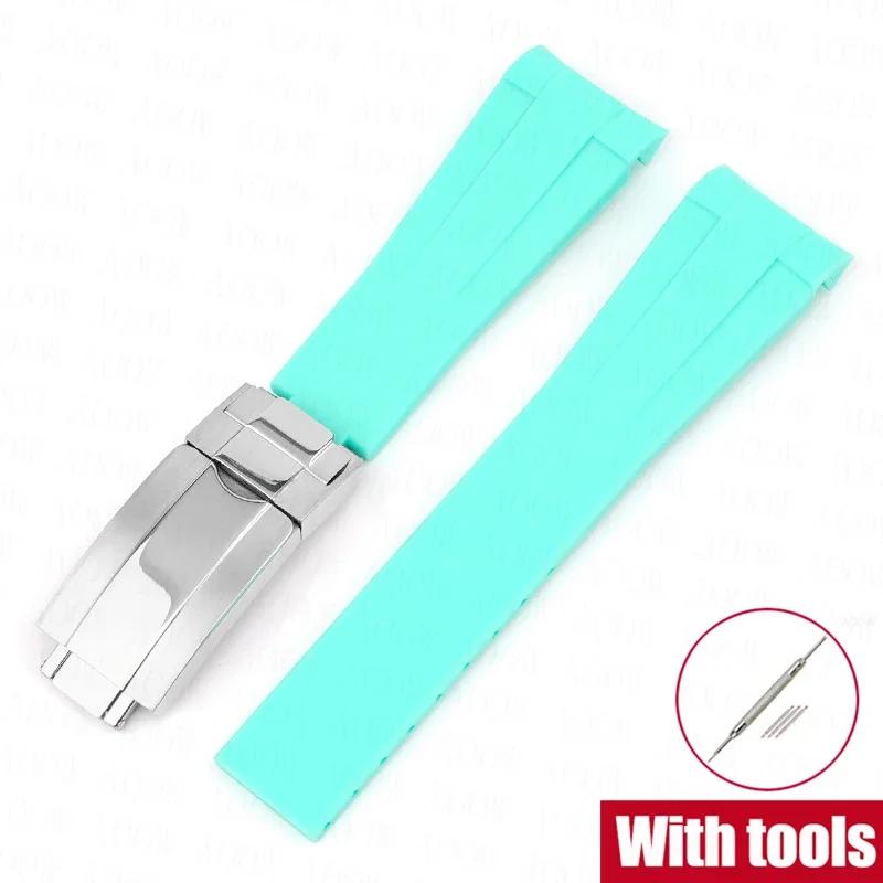 20mm Rubber Strap for Rolex GMT Daytona Submariner Waterproof TPU Curved End Replace Watch Band for Omega X Swatch MoonSwatch